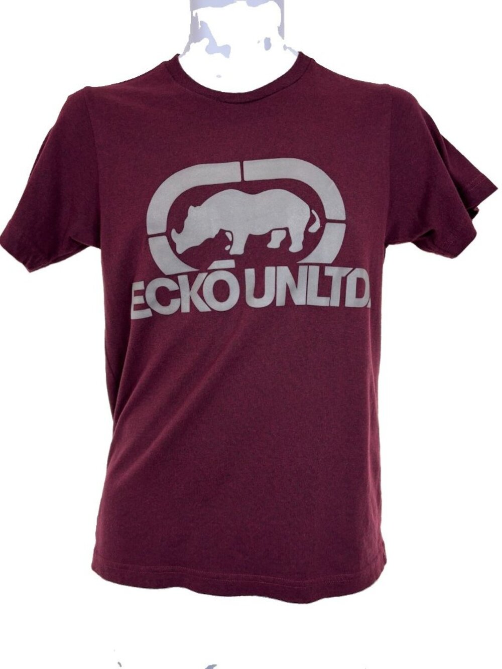 Ecko Unltd Men’s S Burgundy Marled Rhino Logo Graphic T Shirt Since 1972